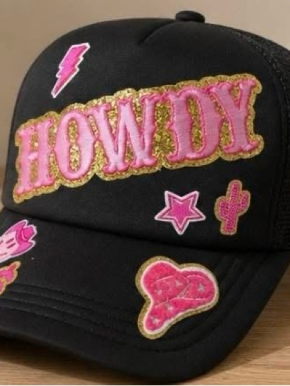 Howdy Pink Patch Trucker Hat for Kids